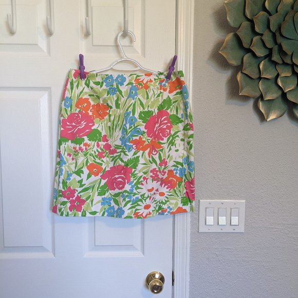 Ralph Lauren Dresses & Skirts - Ralph Lauren BRIGHT FLORAL SKIRT | 8 | EUC | Roses, Daisies, Poppies Galore! Y2K